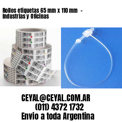 Rollos etiquetas 65 mm x 110 mm - Industrias y Oficinas