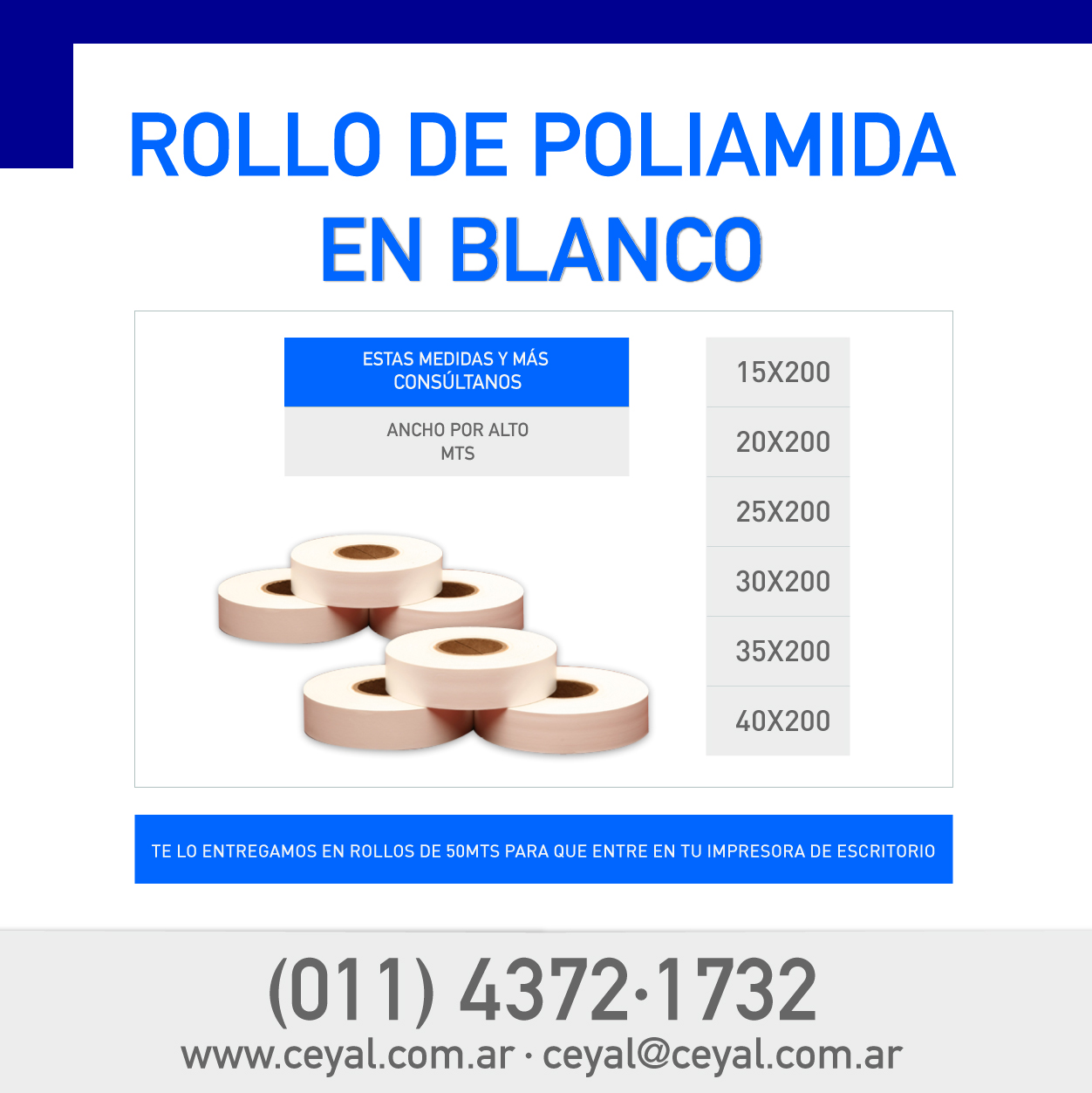 CAJA DE 50 ROLLOS DE ETIQUETAS ADHESIVAS 100 X 50 VILLA REAL