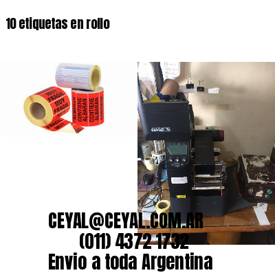 10 etiquetas en rollo