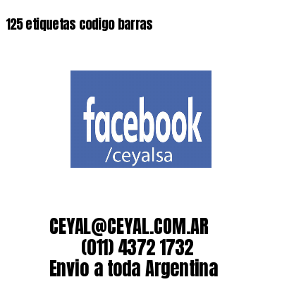 125 etiquetas codigo barras