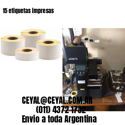 15 etiquetas impresas