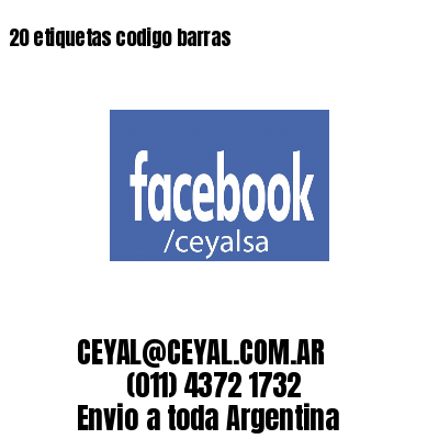 20 etiquetas codigo barras