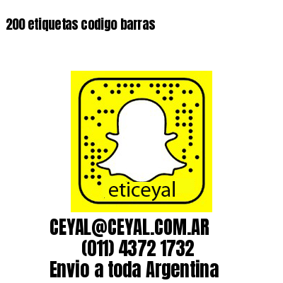 200 etiquetas codigo barras