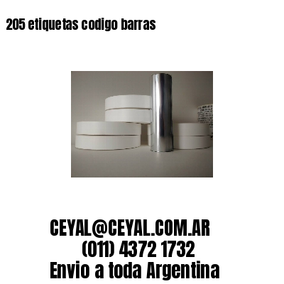 205 etiquetas codigo barras
