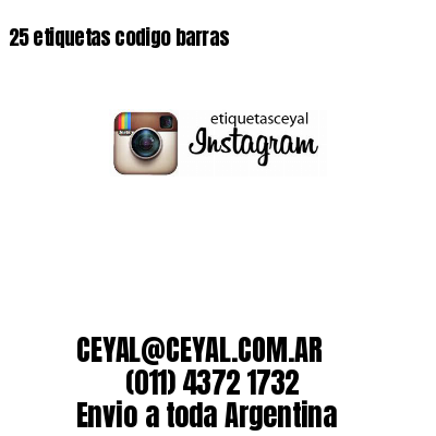 25 etiquetas codigo barras