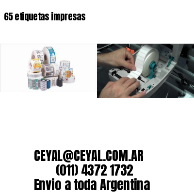 65 etiquetas impresas