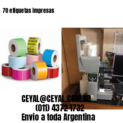 70 etiquetas impresas