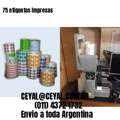 75 etiquetas impresas