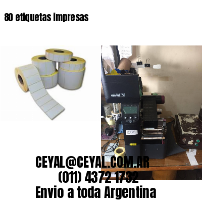 80 etiquetas impresas
