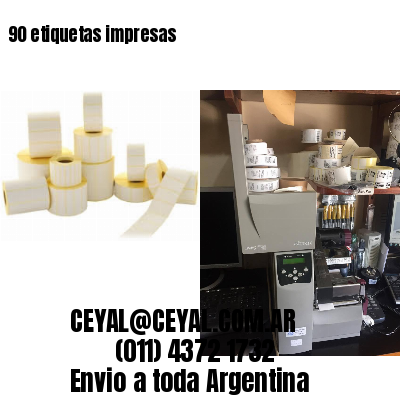 90 etiquetas impresas