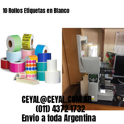 10 Rollos Etiquetas en Blanco