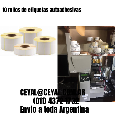 10 rollos de etiquetas autoadhesivas