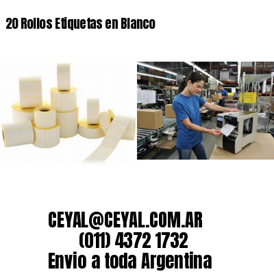 20 Rollos Etiquetas en Blanco