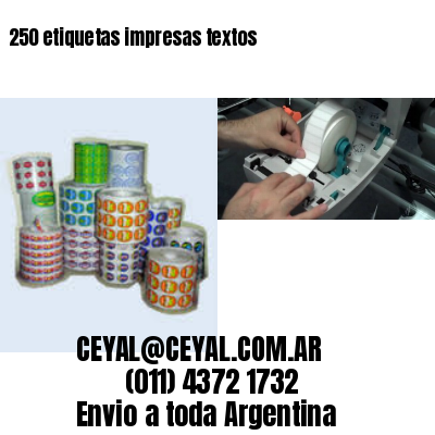 250 etiquetas impresas textos