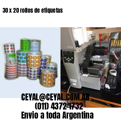 30 x 20 rollos de etiquetas