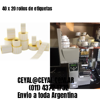 40 x 20 rollos de etiquetas