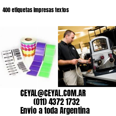 400 etiquetas impresas textos
