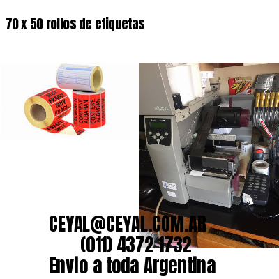 70 x 50 rollos de etiquetas