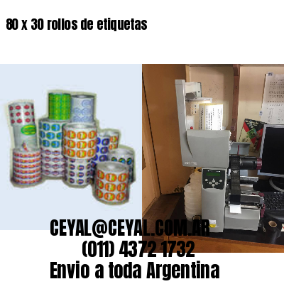 80 x 30 rollos de etiquetas