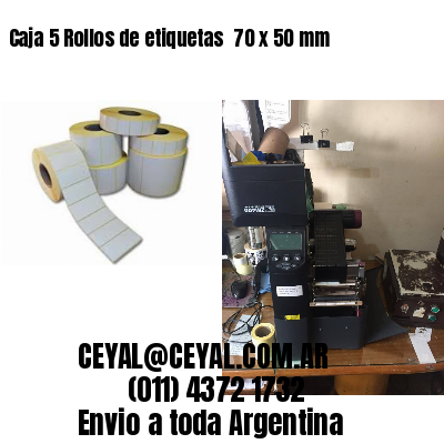 Caja 5 Rollos de etiquetas 	70 x 50 mm
