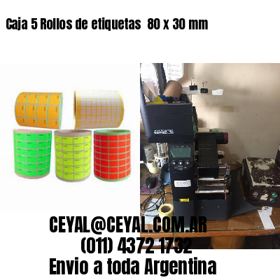 Caja 5 Rollos de etiquetas 	80 x 30 mm