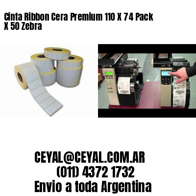 Cinta Ribbon Cera Premium 110 X 74 Pack X 50 Zebra