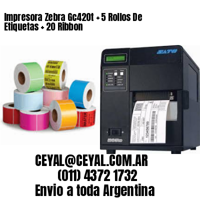 Impresora Zebra Gc420t   5 Rollos De Etiquetas   20 Ribbon