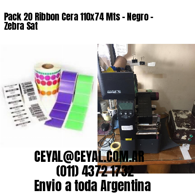 Pack 20 Ribbon Cera 110×74 Mts – Negro – Zebra Sat