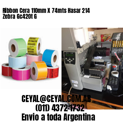 Ribbon Cera 110mm X 74mts Hasar 214 Zebra Gc420t G