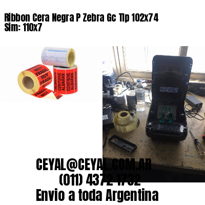 Ribbon Cera Negra P Zebra Gc Tlp 102×74 Sim: 110×7