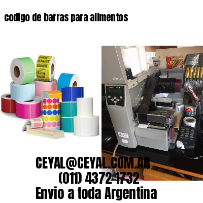 codigo de barras para alimentos