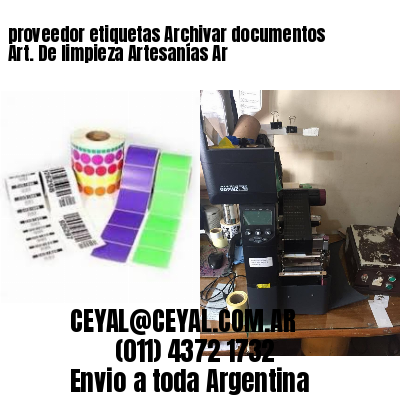 proveedor etiquetas Archivar documentos Art. De limpieza Artesanías Ar