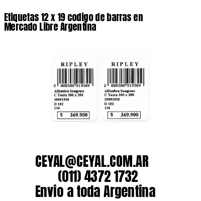 Etiquetas 12 x 19 codigo de barras en Mercado Libre Argentina