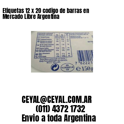 Etiquetas 12 x 20 codigo de barras en Mercado Libre Argentina