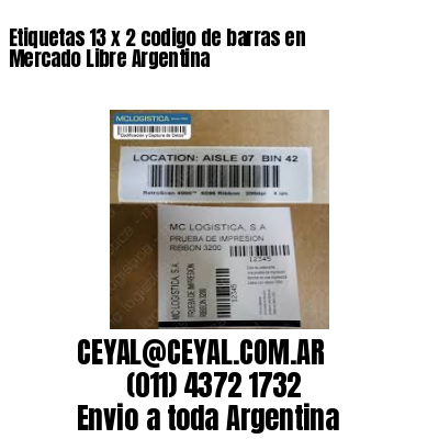 Etiquetas 13 x 2 codigo de barras en Mercado Libre Argentina