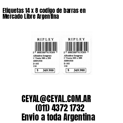 Etiquetas 14 x 8 codigo de barras en Mercado Libre Argentina