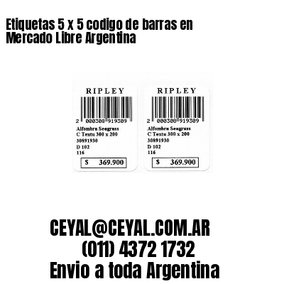 Etiquetas 5 x 5 codigo de barras en Mercado Libre Argentina
