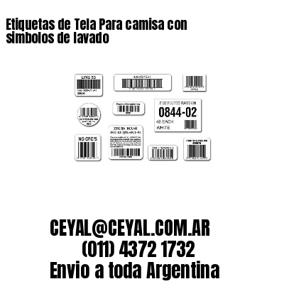 Etiquetas de Tela Para camisa con simbolos de lavado