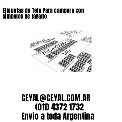 Etiquetas de Tela Para campera con simbolos de lavado