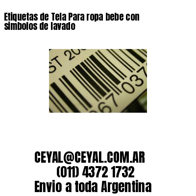 Etiquetas de Tela Para ropa bebe con simbolos de lavado