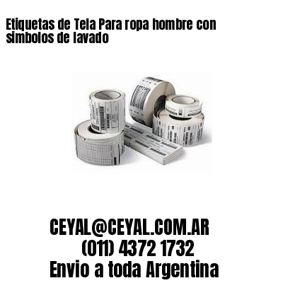 Etiquetas de Tela Para ropa hombre con simbolos de lavado