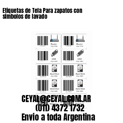 Etiquetas de Tela Para zapatos con simbolos de lavado