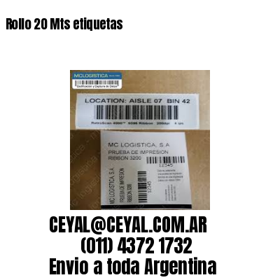 Rollo 20 Mts etiquetas
