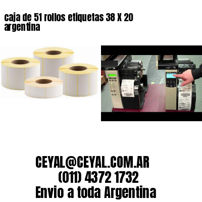 caja de 51 rollos etiquetas 38 X 20 argentina
