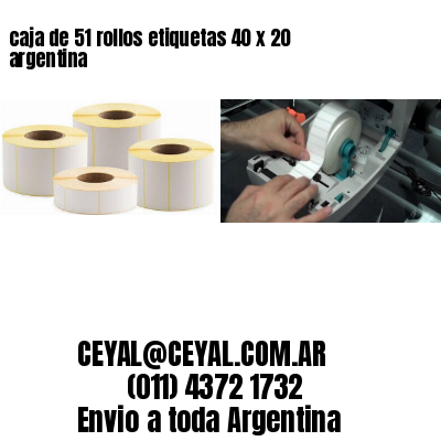 caja de 51 rollos etiquetas 40 x 20 argentina