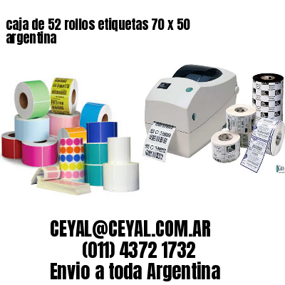 caja de 52 rollos etiquetas 70 x 50 argentina