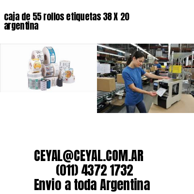 caja de 55 rollos etiquetas 38 X 20 argentina
