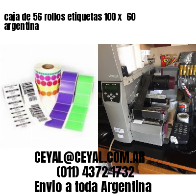 caja de 56 rollos etiquetas 100 x  60 argentina
