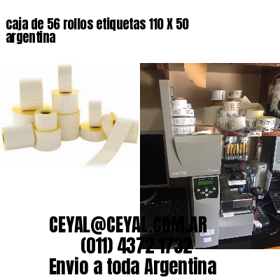 caja de 56 rollos etiquetas 110 X 50 argentina