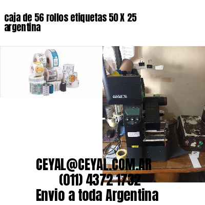 caja de 56 rollos etiquetas 50 X 25 argentina